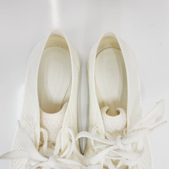 CROCS Citilane Roka Mens Size 8 M Ivory Lace Up Perforated Sneakers Shoes - Picture 12 of 14